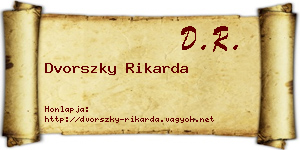 Dvorszky Rikarda névjegykártya