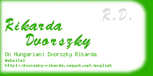 rikarda dvorszky business card